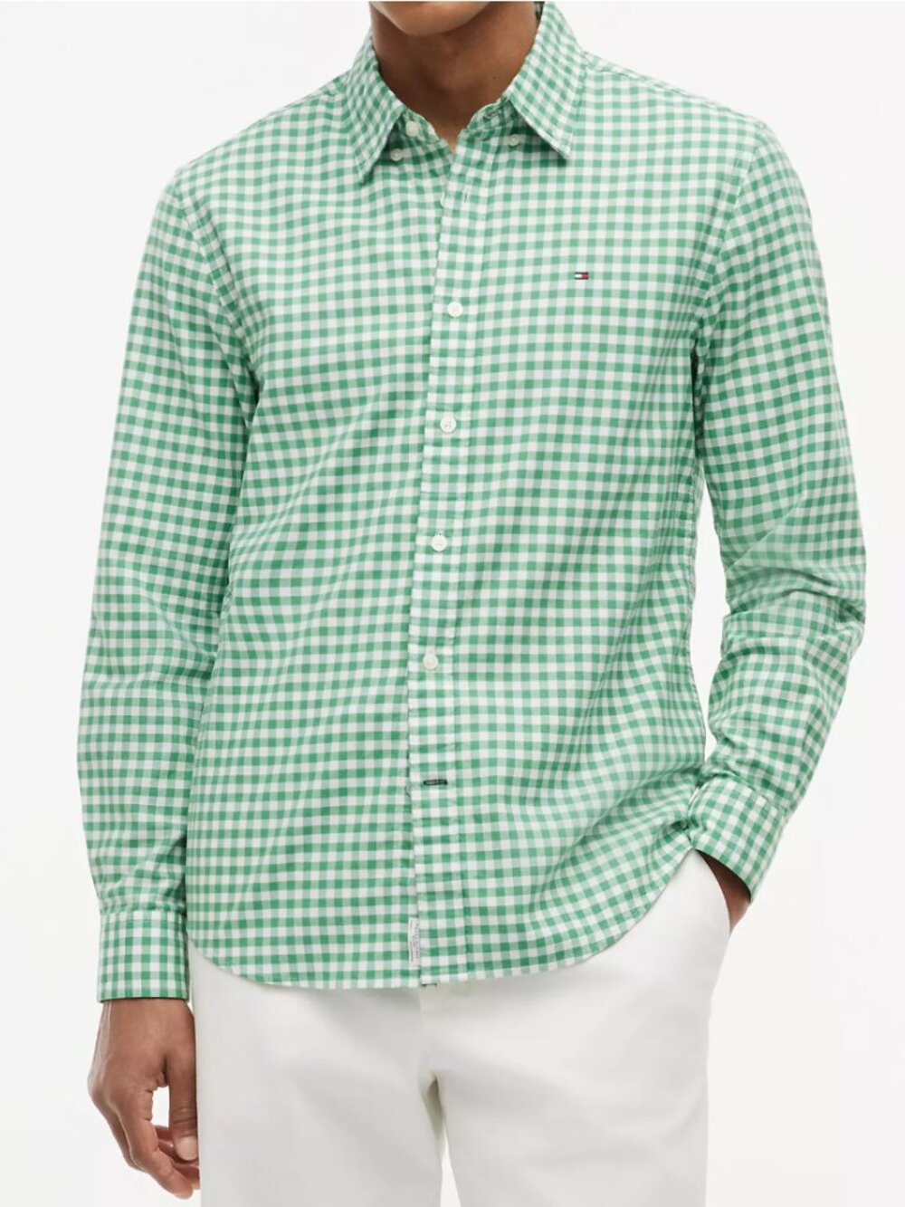 Tommy Hilfiger Classic Fit Green Gingham | Men's Oxford Shirt